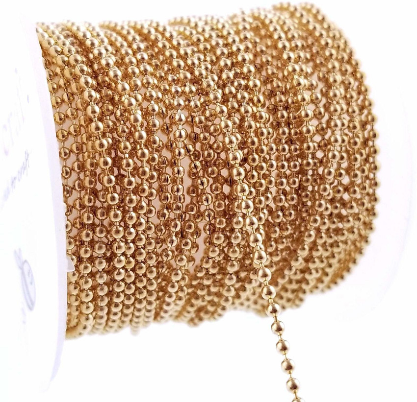 Dealx Golden Ball Chain Full Roll for Jewelry Making Decorating