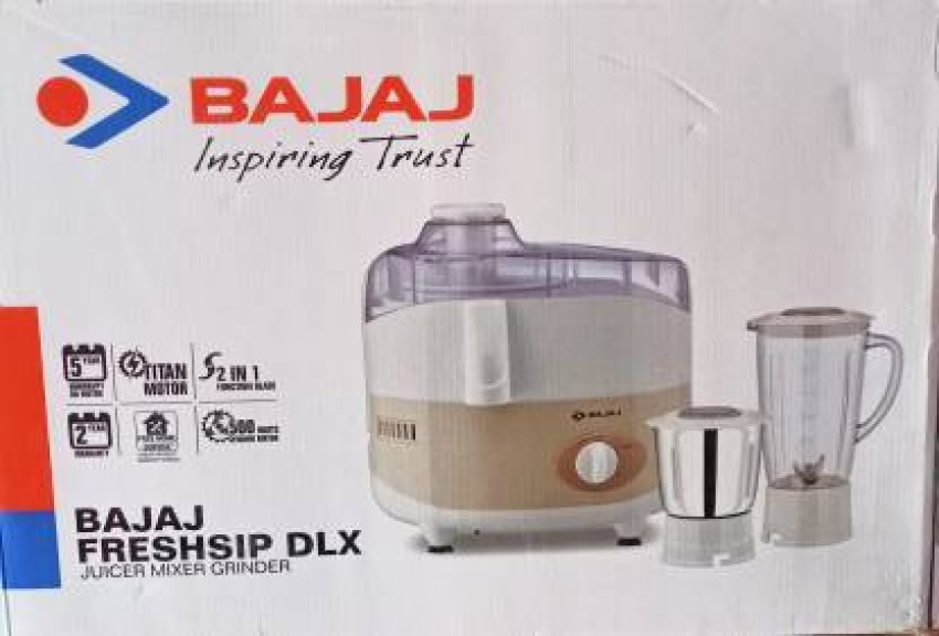 Bajaj 500 W JX 30 (410702) 3 Jars Juicer Mixer Grinder (White & Pink) –  Value Plus India