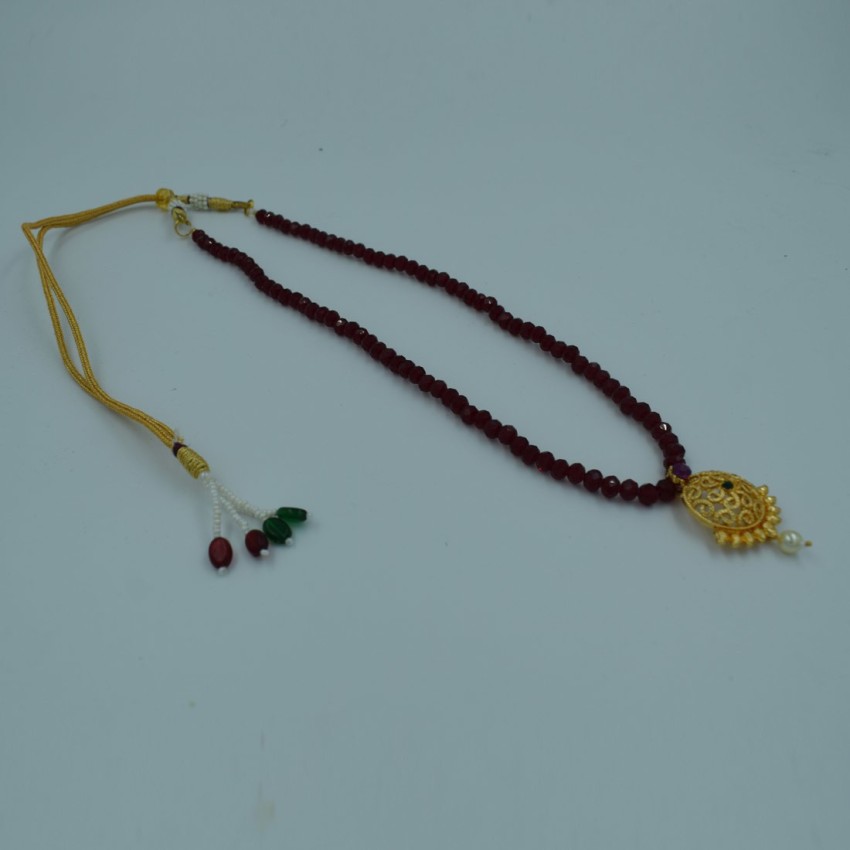 Gold Poinsettia and Red Crystal Necklace