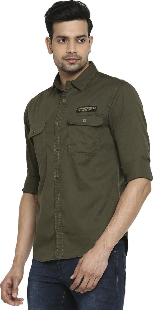 mufti olive green shirt