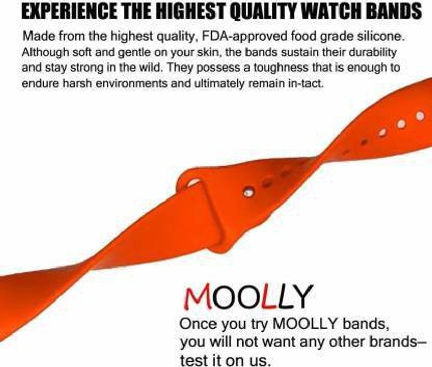 Appysun ftw4017p Orange Strap Smart Watch Strap Price in India
