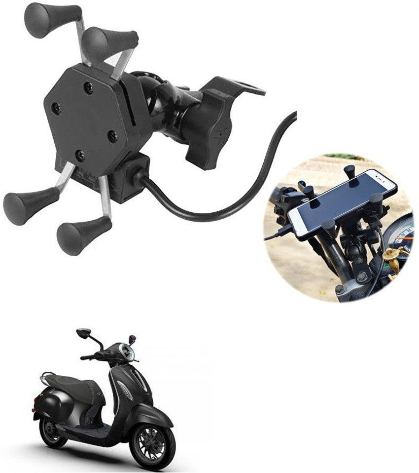 PyariGaddi Bike Mobile Charger Phone Holder 5V 2A Black Bajaj
