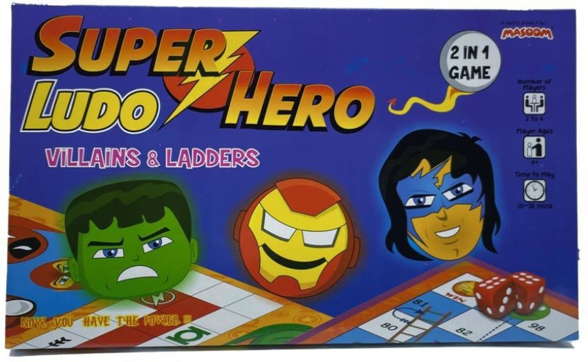 Super Ludo Hero, Villains & Ladders, 2 in 1 Board Game