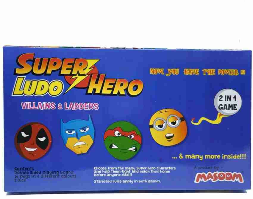 Masoom Super Ludo Hero, Villains & Ladders, 2 in 1 Board Game, Super Hero  and Villain Characters