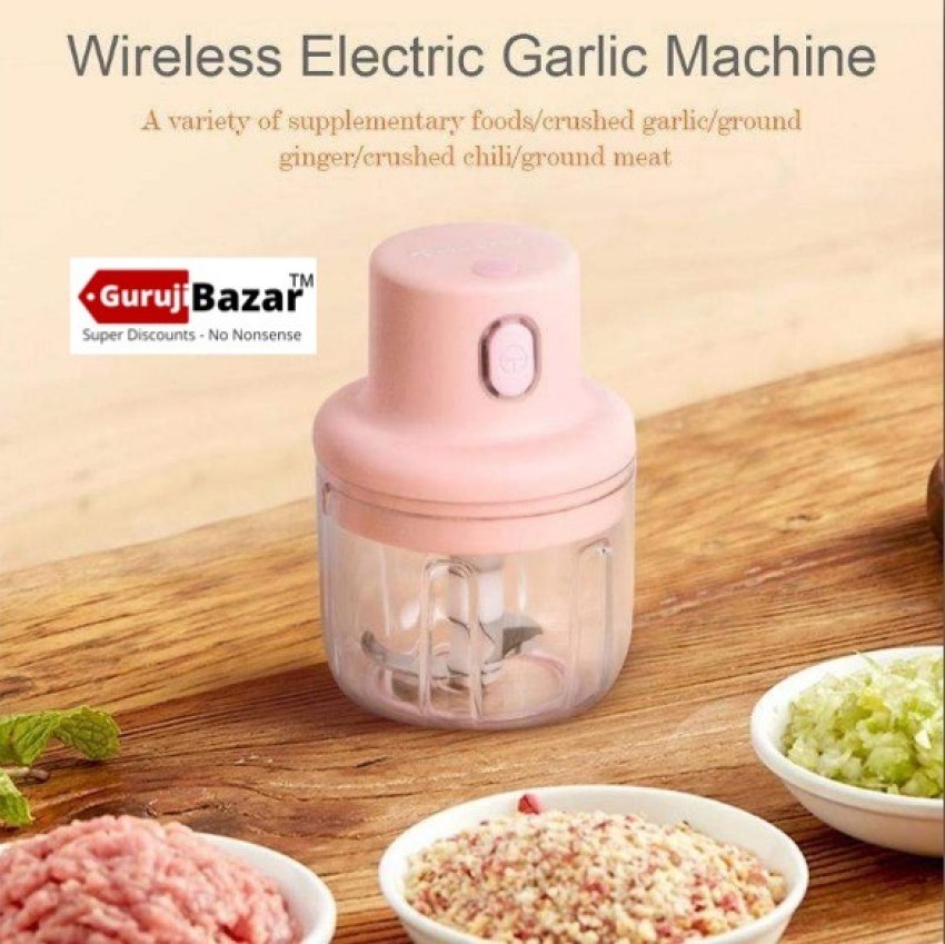 Buy Smartcraft Intelligent Electric Garlic Machine, Mini Garlic Chopper,  Portable Cordless Grinder Small Food Processor (45W, 250 ml)- Assorted  Colors Online at Best Prices in India - JioMart.