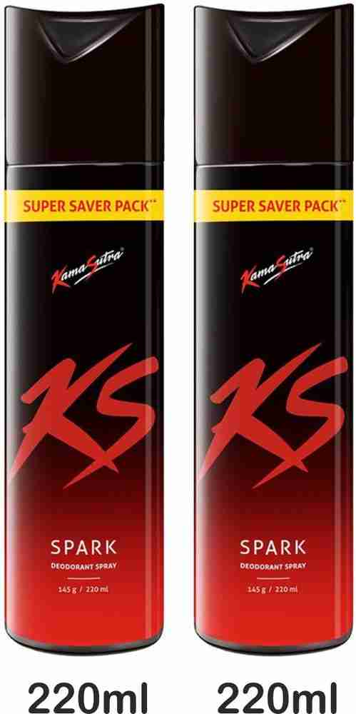 KS Spark Deodorant Spray 220ml Pack Of 2 Body Spray For Men Women