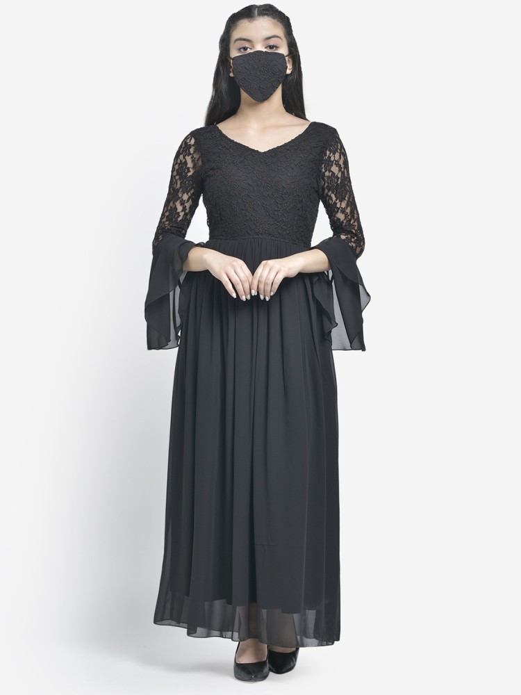 Black maxi dress flipkart best sale