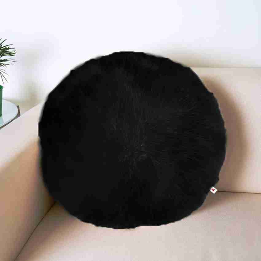Round furry cheap pillow