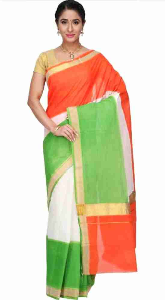 Tri colour saree for independence day online sale