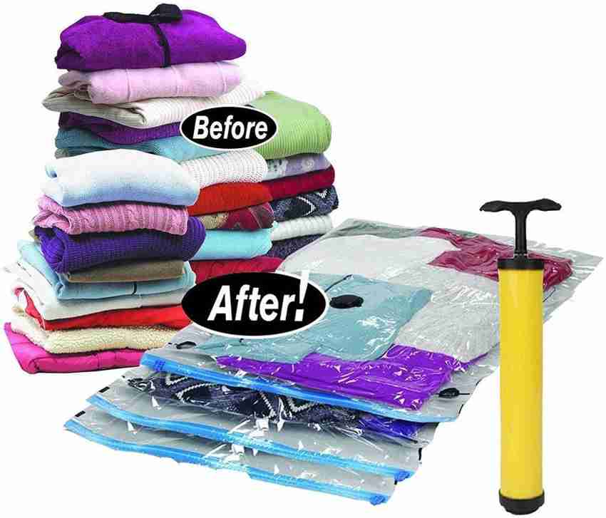 FLYNGO Reusable Ziplock Vacuum Storage Space Saver Bags for Clothes with  Travel