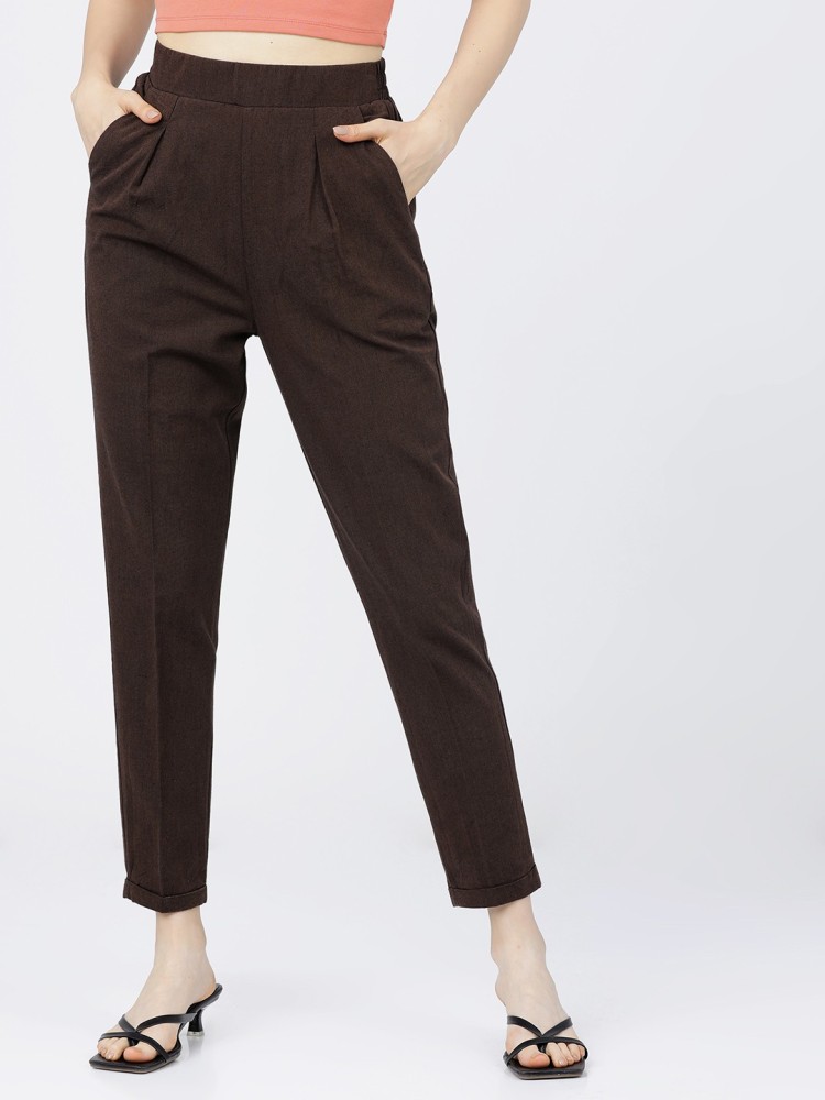 Tokyo Talkies Flared Women Brown Trousers - Buy Tokyo Talkies Flared Women  Brown Trousers Online at Best Prices in India