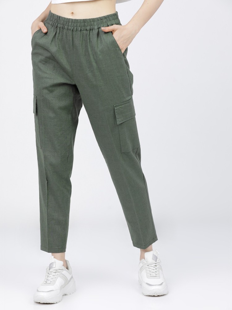 Khaki Cargo Utility Wide Leg Trousers  Simply Be