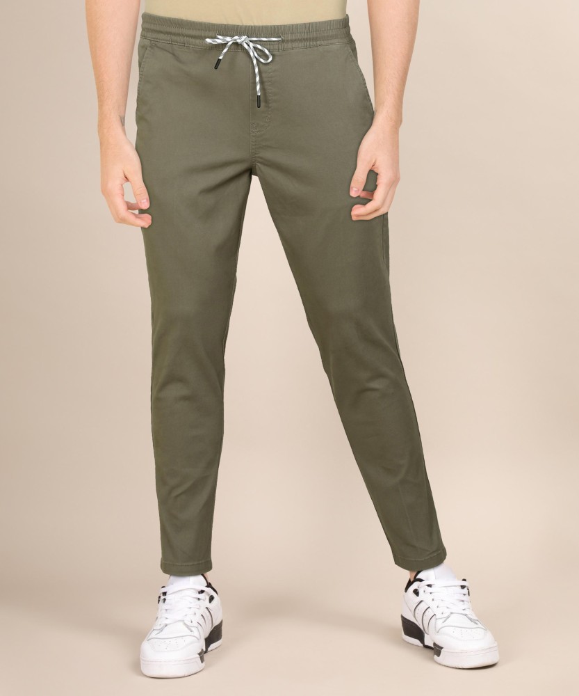 Buy Olive Green Color Cotton Trousers for Women  Regular Fit Cotton   Naariy