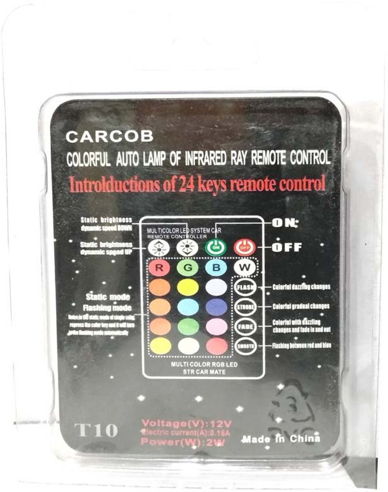 Carcob colorful auto lamp of infrared on sale ray remote control