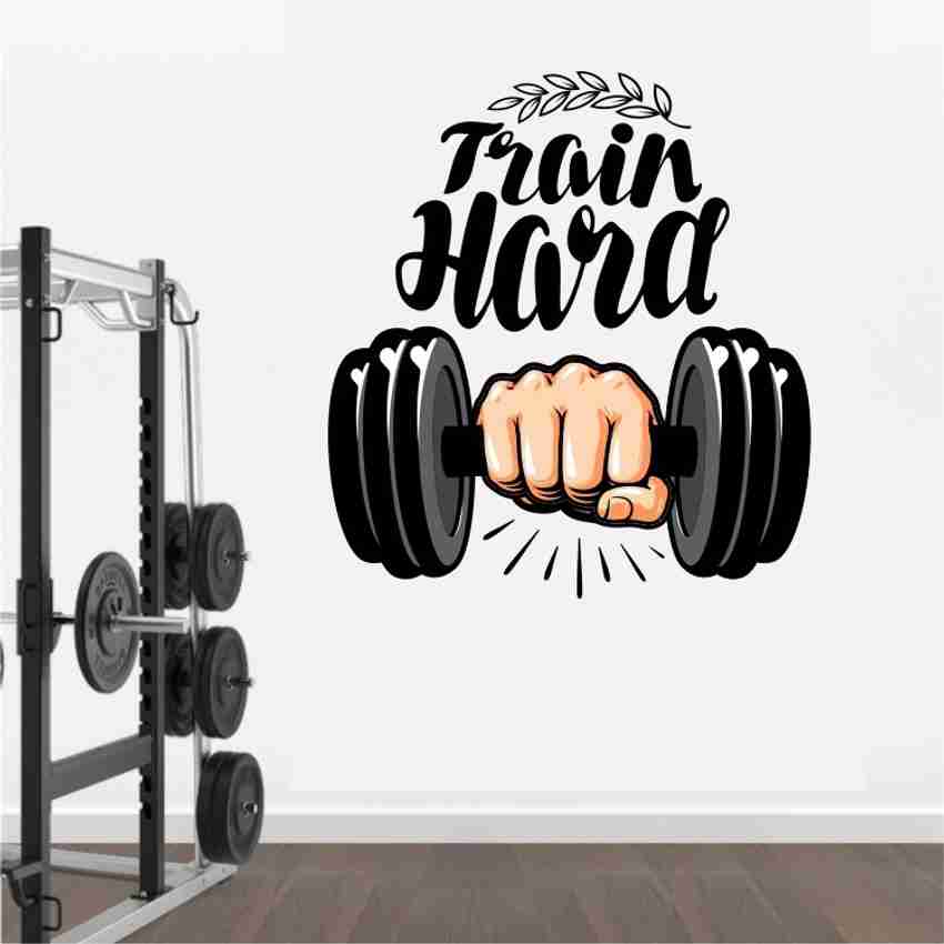 WALLPIK Train hard Gym Workout Inspiration Motivation Creative Decorative Wall Sticker WP047 Price in India Buy WALLPIK Train hard Gym