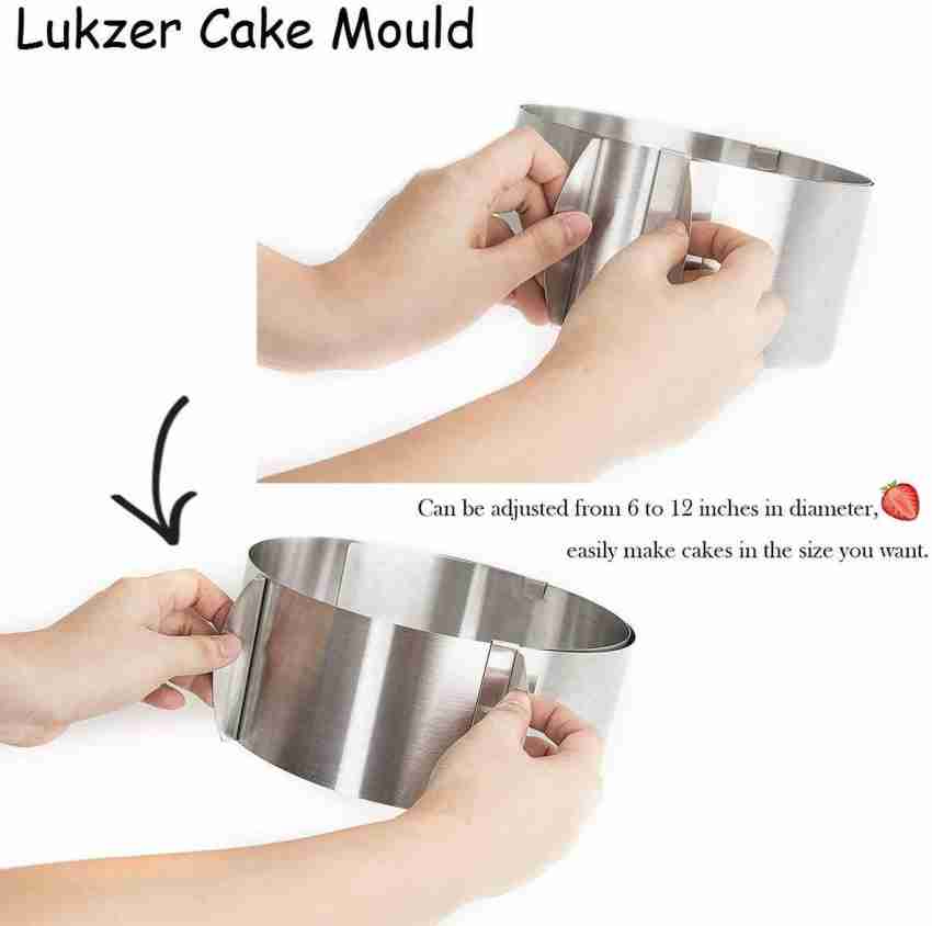 Stainless Steel Adjustable Round Cake Ring Mold Mousse Mold 6 inch to 12 inch, Size: 16