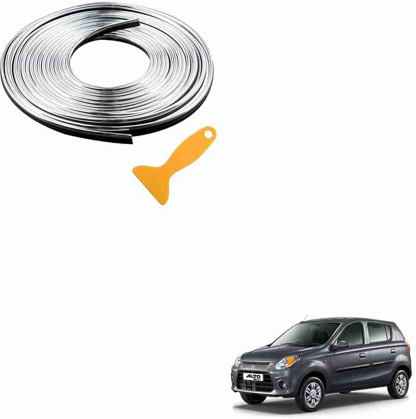 SEMAPHORE Metallic SILVER Chrome Interior Decoration Beading For Maruti Alto 800 Car Beading Roll For Grill and Garnish Cover