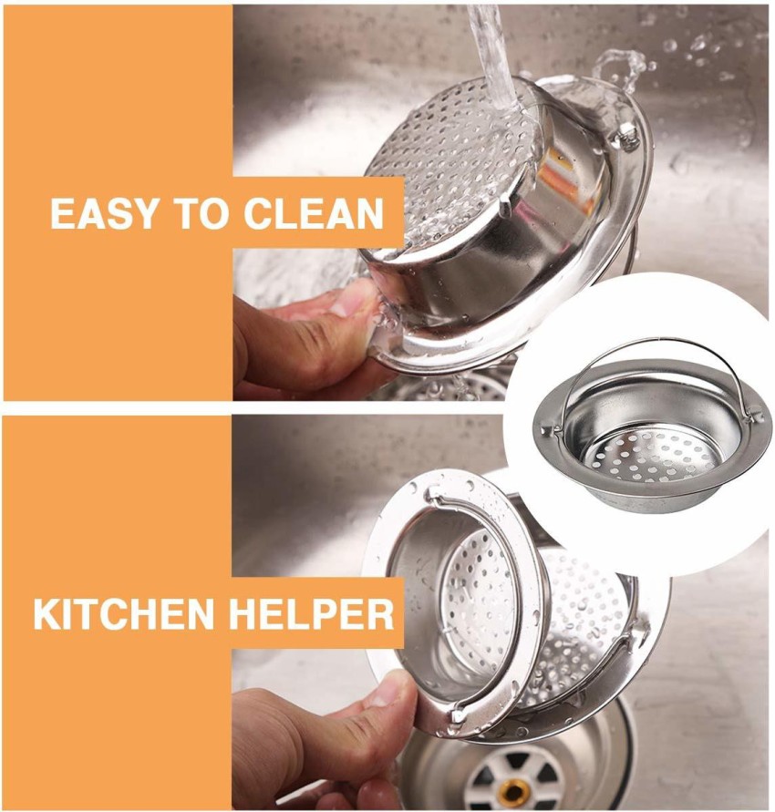 1pc Silver Kitchen Sink Strainer Stopper Filter, Plastic Drain Cover For  Dishwash Basin And Vegetable Sink