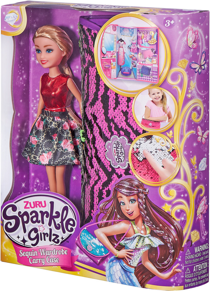 Sparkle Girlz Girlz Fashion Doll With Sequin Carry Case Girlz