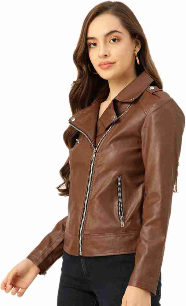 Leather Retail Full Sleeve Solid Women Jacket Flipkart