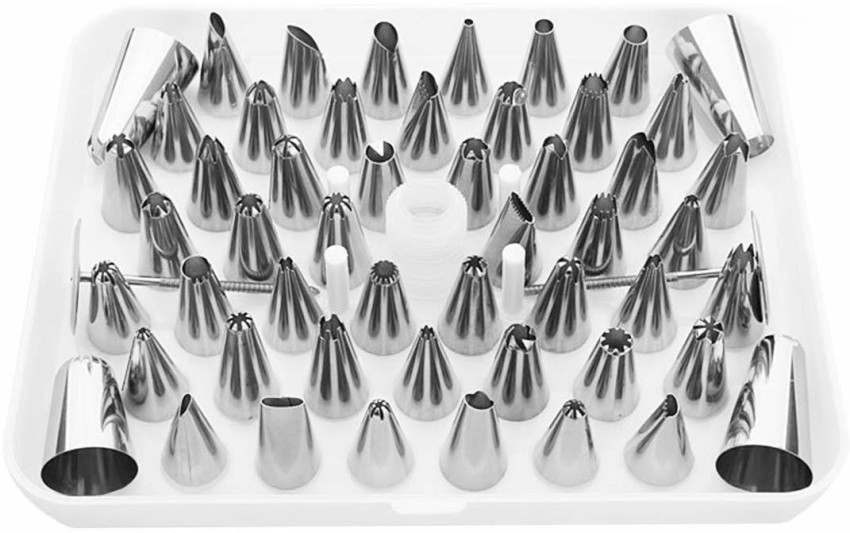 Amazon.com: Kasmoire 8Pcs Large Piping Tips Set,Stainless Steel Icing Tips  with 10 Disposable Pastry Bags for Cake Decorating: Home & Kitchen