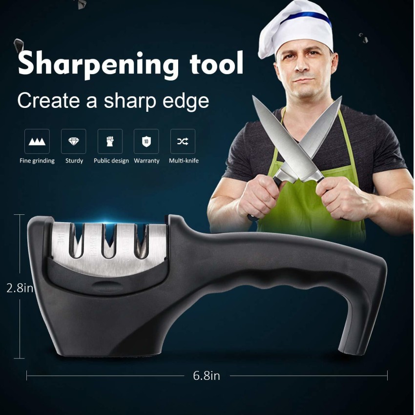 Buy ELITEHOME 3 Stages Knife Sharpener Ceramic, Diamond and Stainless Steel Knife  Knives Sharpener Online at Best Prices in India - JioMart.