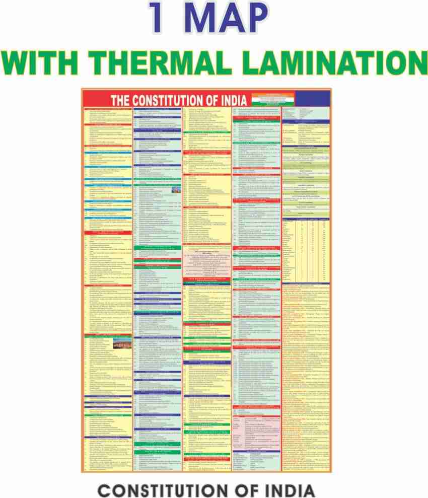 ENGLISH CONSTITUTION CHART OF INDIA Laminated English Chart, 56% OFF