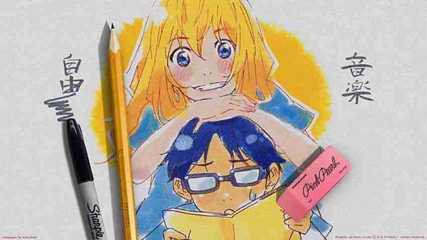 Poster Villa Miyazono Kaori Shigatsu Wa Kimi No USO Anime Anime Series  Matte Finish Paper Poster Print (Multicolor) PV-340 : : घर और किचन