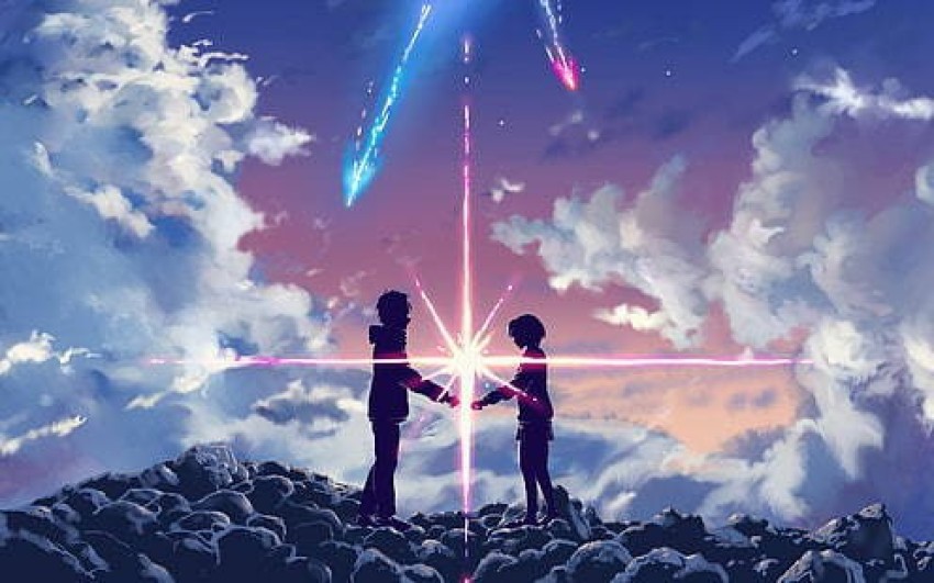 miyamizu mitsuha and tachibana taki (kimi no na wa.) drawn by