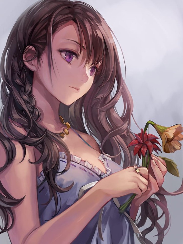 Purple Flowers  Cute Anime Girls Wallpapers and Images  Desktop Nexus  Groups