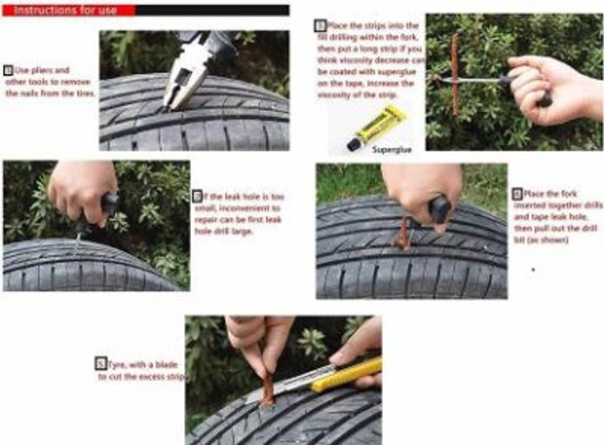 Tubeless tyre puncture repair kit with air pump for bike 2025