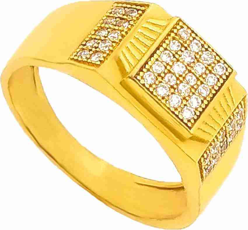 Pandadi Jewell Gold Plated Brass Diamond Boy S Men S Ring MR 73