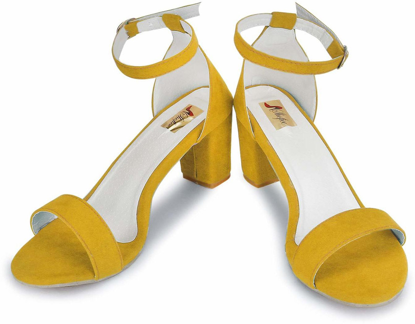 SHOPIEE Women Yellow Heels Buy SHOPIEE Women Yellow Heels Online