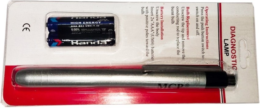 LED Penlight Pen Light Torch with Pupil Gauge Medical Doctor Nurse Emergency