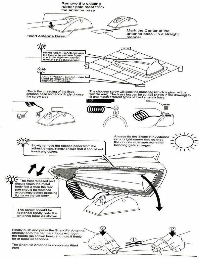 Buy Auto Pearl Shark Fin Signal Receiver AM/FM Antenna For Fiat 500 Abarth  Online At Price ₹499