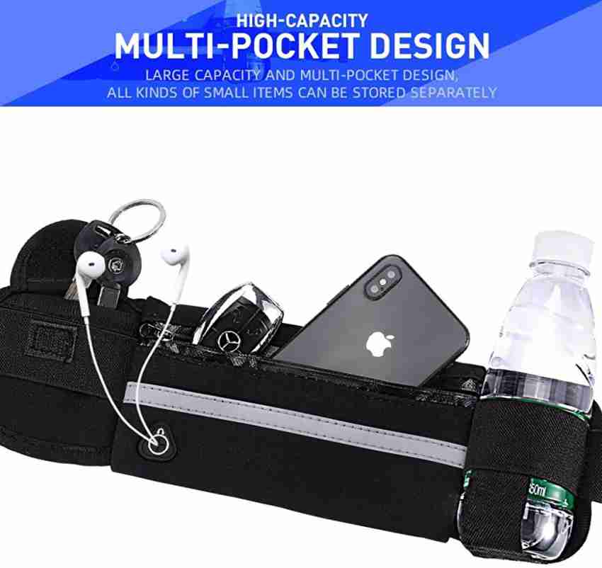 GOTEO Waist Bag Fanny Pack Money Belt Travel Hiking Camping Outdoor Sports  Walking Running Jogging Cycling with Water Bottle Holder Mobile Phone  Document passport Holder Waterproof Bag for Men and Women Waist