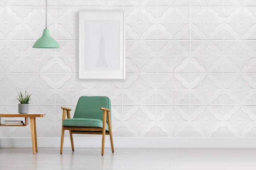 Wallter Wallpaper PVC 3D Brick grey white foam thick vinyl waterproof   astorein