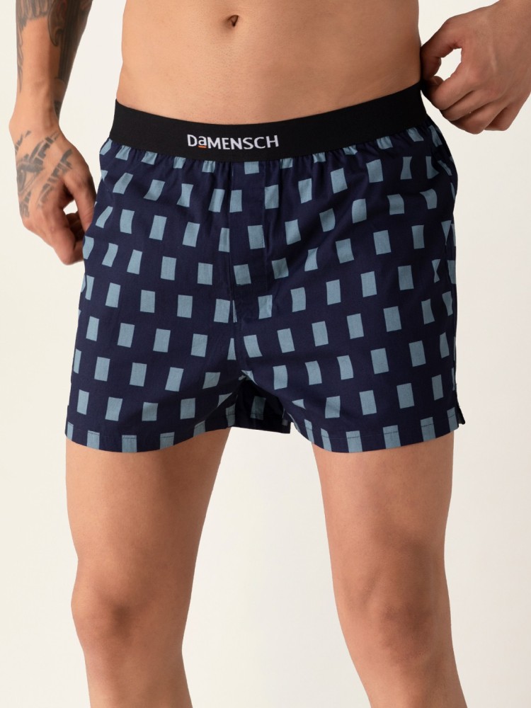 DAMENSCH Men's Regular Fit Cotton Breeze Ultra-Light Printed Pack of 1  Inner Boxer | 100% Cotton Fabric Underwear for Men, Moisture Wicking Mens