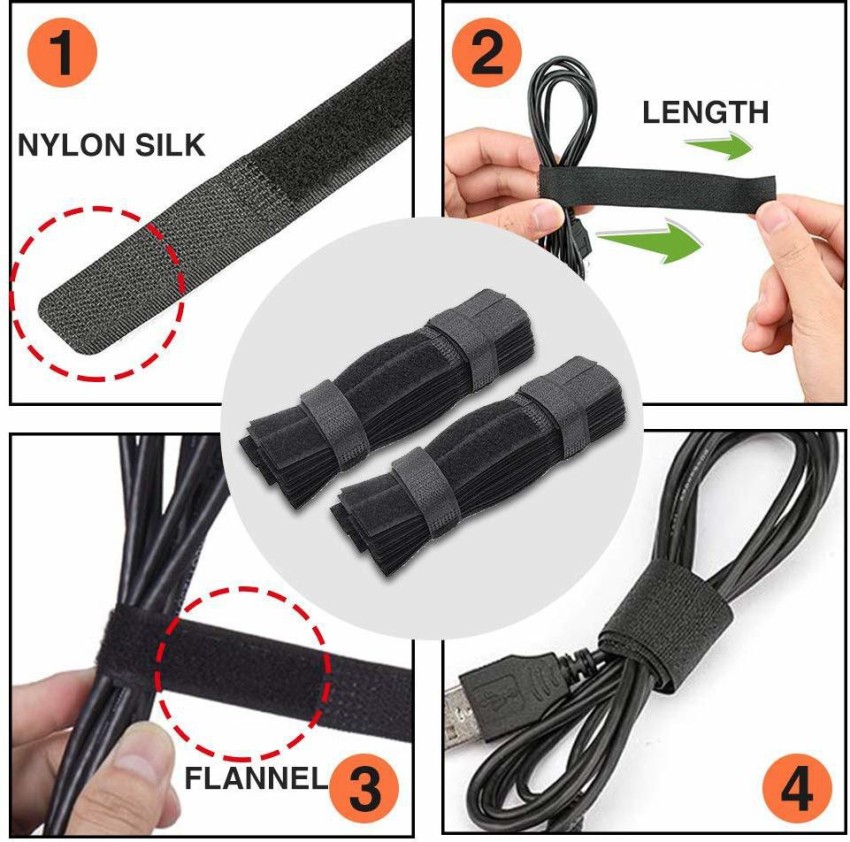 SHAFIRE Nylon Straps Cable Tie Wire Rope Hook and Loop Organiser 80pcs  Black Nylon Releasable Cable Tie Price in India - Buy SHAFIRE Nylon Straps  Cable Tie Wire Rope Hook and Loop
