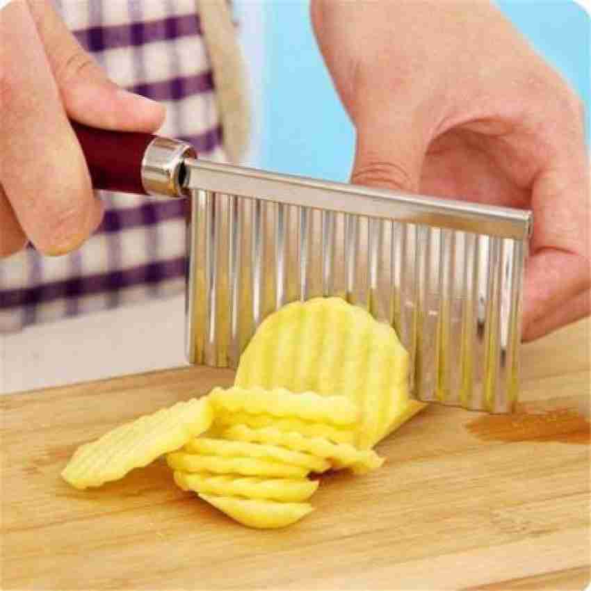 1pc Potato Chip Cutter, Potato Slice Cutter, Wavy Blade Potato