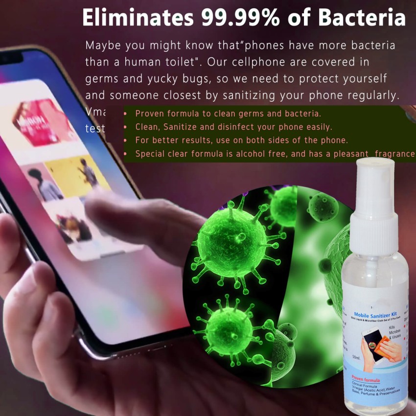 BUY SURETY High Quality Mobile Phone Sanitizer, Screen Cleaner Multipurpose  Mobile Screen Sanitizer with Microfiber Cloth , Multi-Purpose Liquid  Sanitizer Spray Bottle , Anti Bacterial for Mobile, Tablets, Computers,  Touchscreens Stay Safe