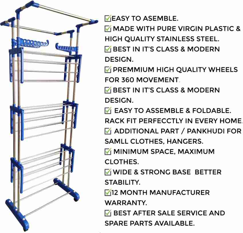 TNC by TNC Steel Plastic Aluminium Floor Cloth Dryer Stand T CDS