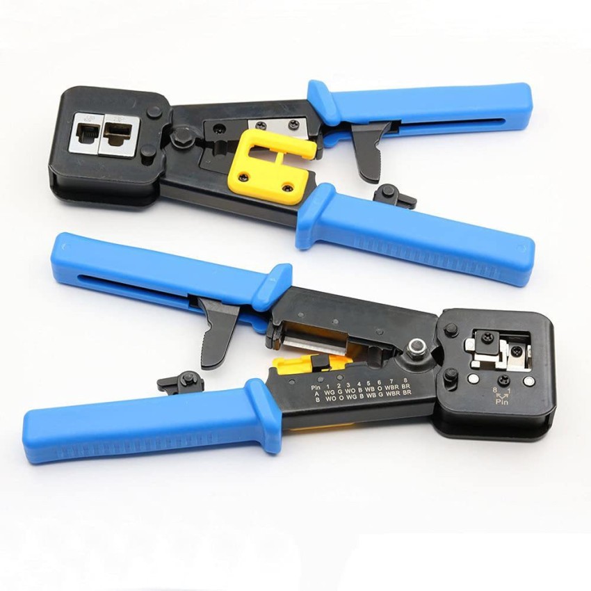 RJ45 Crimp Tool Pass Through Cat5 Cat5e Cat6 Crimping Tool for