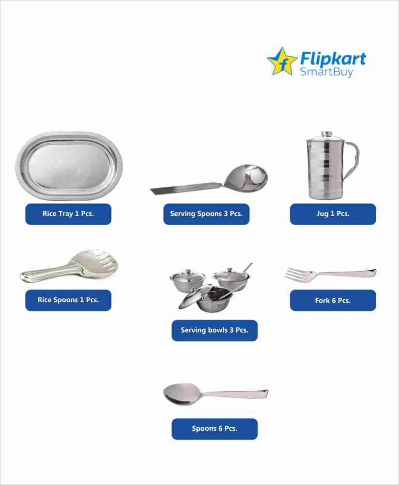 Steel dinner set clearance flipkart