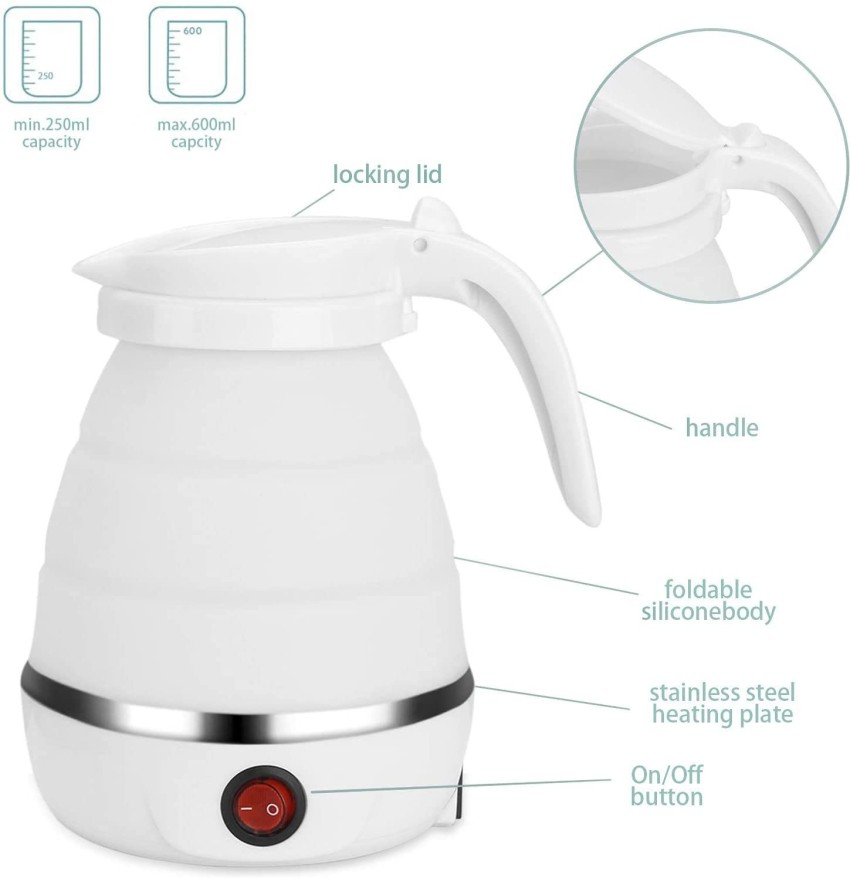 0.6L Small Electric Kettles Stainless Steel Travel Mini Hot Water Boiler  Heater