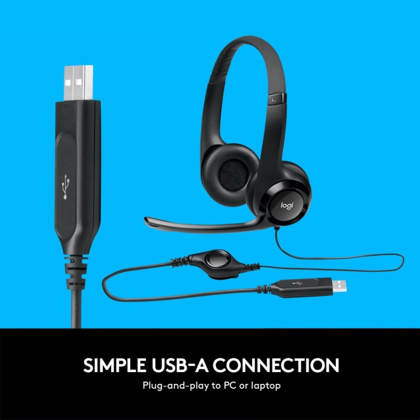 Logitech H390 USB Wired Headset Price in India Buy Logitech H390