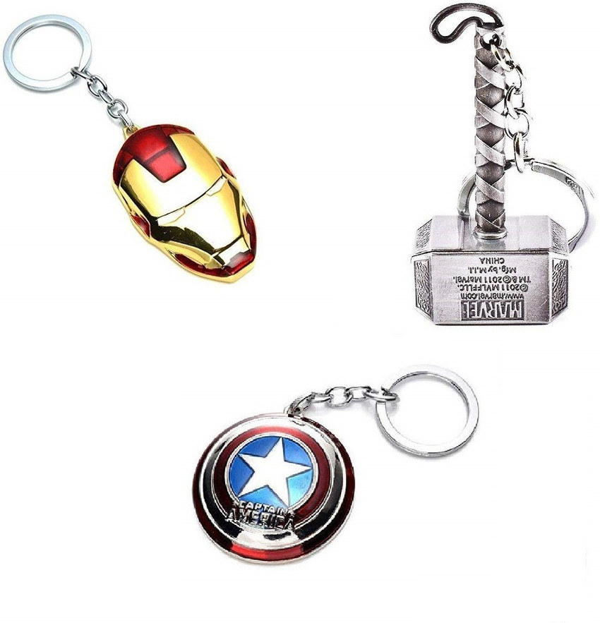 Magic of Gifts Set of 3 Avenger Stainless Steel Keychain for Boys