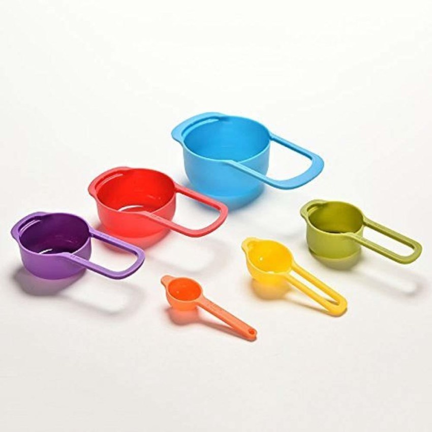 Multi-Color Measuring Cups And Spoons 12 Piece Set Plastic Cooking