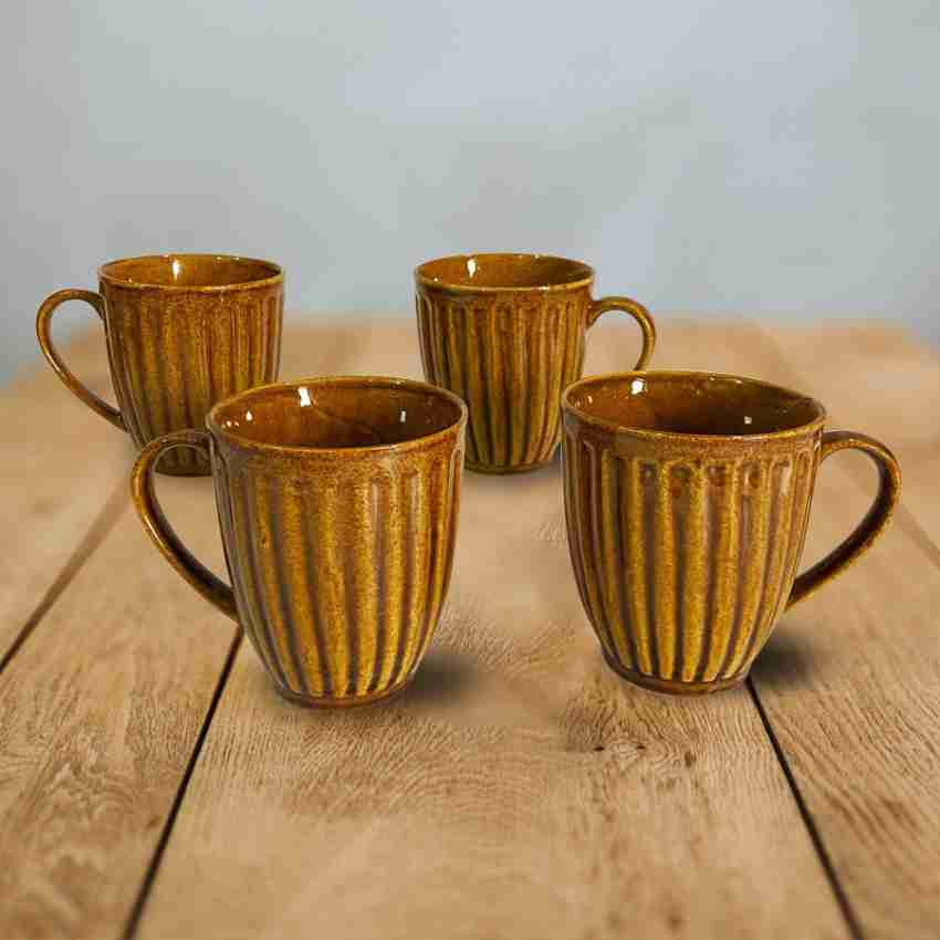 House of Ceramics Caramel Brown Studio Pottery Coffee (Set of 2