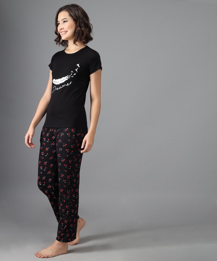Femofit Womens Pajamas Set Short Sleeve Sleepwear India